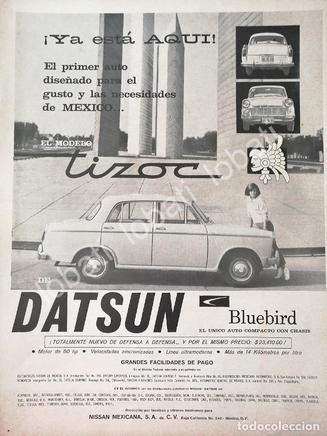 Coleccionismo de carteles: CARTEL ANTIGUO ORIGINAL DE AUTOS NISSAN DATSUN BLUEBIRD 1960 / 810