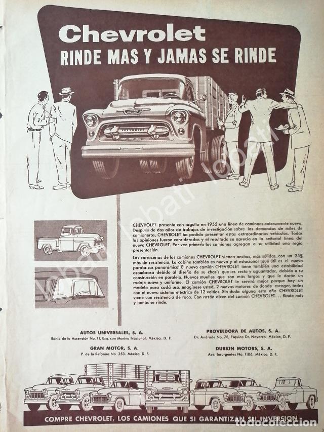 Collectionnisme d'affiches: CARTEL ANTIGUO ORIGINAL DE CAMIONETAS CHEVROLET 1955 / 822