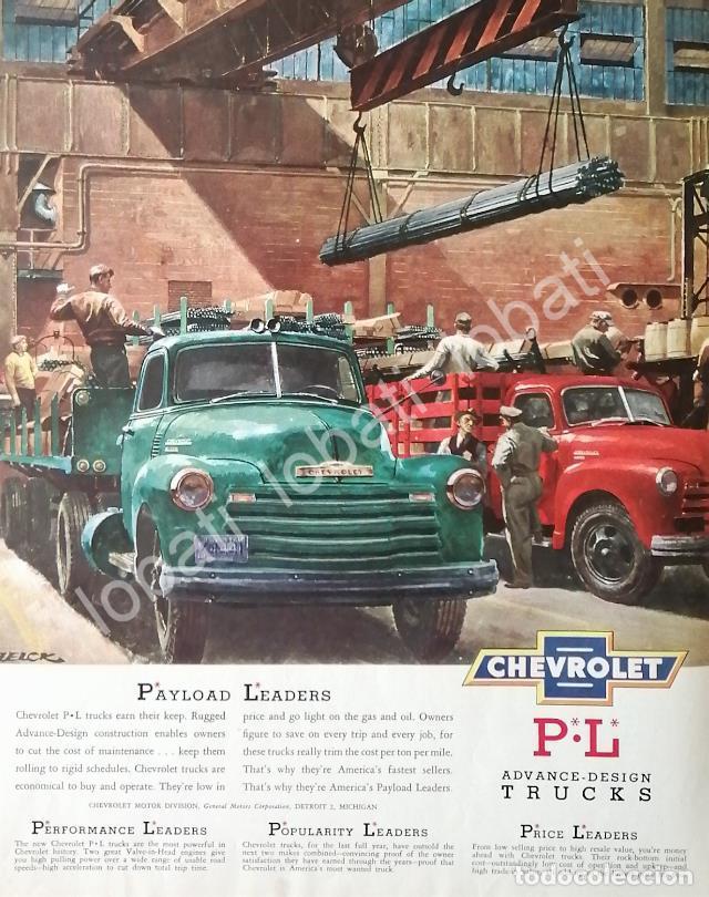 Collectionnisme d'affiches: CARTEL ANTIGUO ORIGINAL DE CAMIONES CHEVROLET 1950 / 820