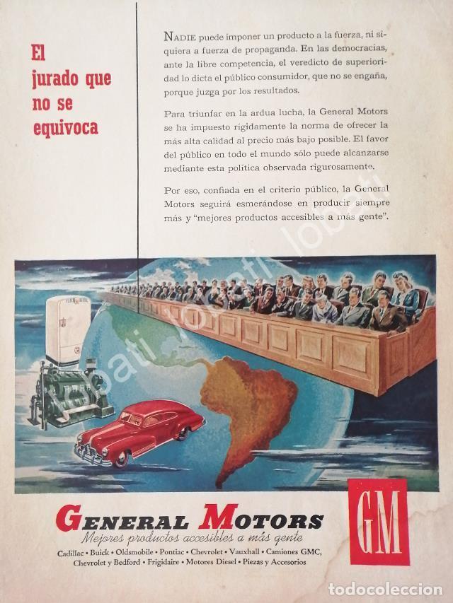 Collectionnisme d'affiches: CARTEL ANTIGUO ORIGINAL DE AUTOS GENERAL MOTORS 1946 / 833