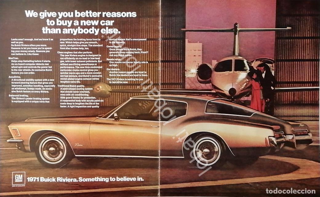 Collectionnisme d'affiches: CARTEL ANTIGUO ORIGINAL DE AUTOS GM BUICK RIVIERA 1971 / 832