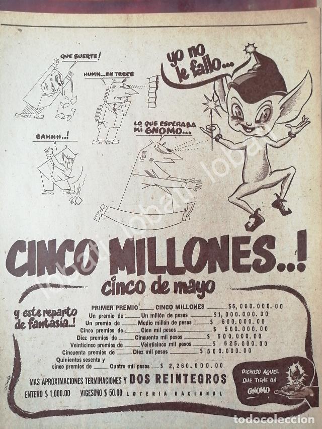 Collectionnisme d'affiches: CARTEL ANTIGUO ORIGINAL DE LOTERIA NACIONAL 1952 EL GNOMO DE LA SUERTE /159