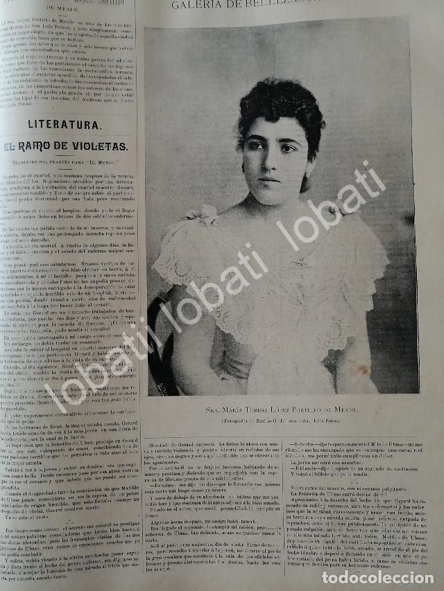 Collectionnisme d'affiches: CARTEL ANTIGUO ORIGINAL DE MARIA TERESA LOPEZ PORTILLO MANRIQUE 1895 /ASM FOTO DE EMILIO G. LOBATO