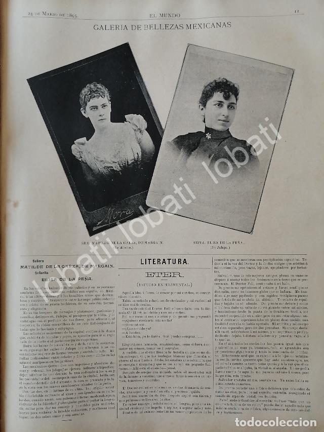 Collectionnisme d'affiches: CARTEL ANTIGUO ORIGINAL DE MATILDE DE LA GARZA DE MARGAIN & FOTO DE OCTAVIANO DE LA MORA 1895 /ASM