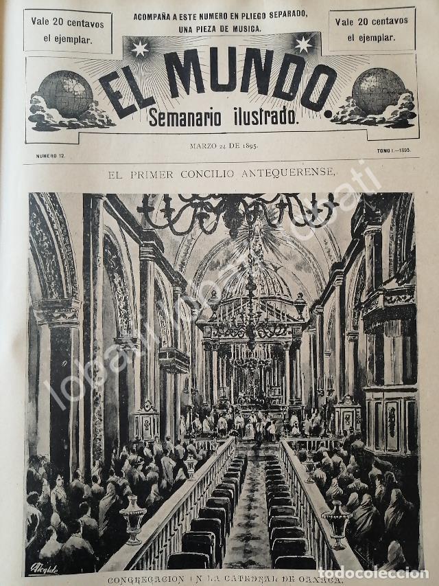 Collectionnisme d'affiches: PORTADA ANTIGUA ORIGINAL 1895 CATEDRAL DE OAXACA.PRIMER CONCILIO DE ANTEQUERA / RLG