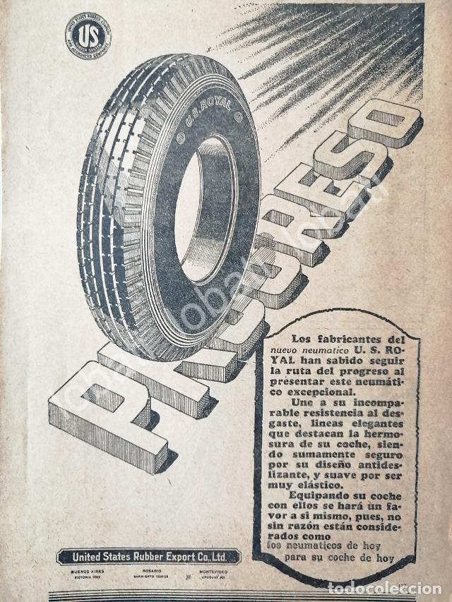 Collectionnisme d'affiches: CARTEL ANTIGUO ORIGINAL DE LLANTAS U.S. UNITED STATES RUBBER 1926 /63