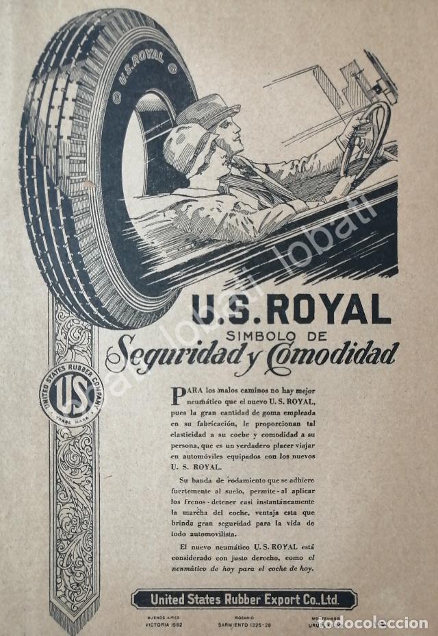 Collectionnisme d'affiches: CARTEL ANTIGUO ORIGINAL DE LLANTAS U.S. UNITED STATES RUBBER 1926 /64