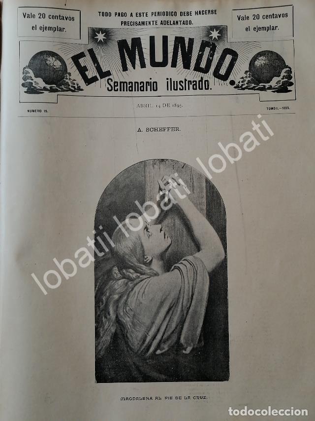Collectionnisme d'affiches: PORTADA ANTIGUA ORIGINAL 1895 MAGDALENA AL PIE DE LA CRUZ / RLG ARTE SACRO