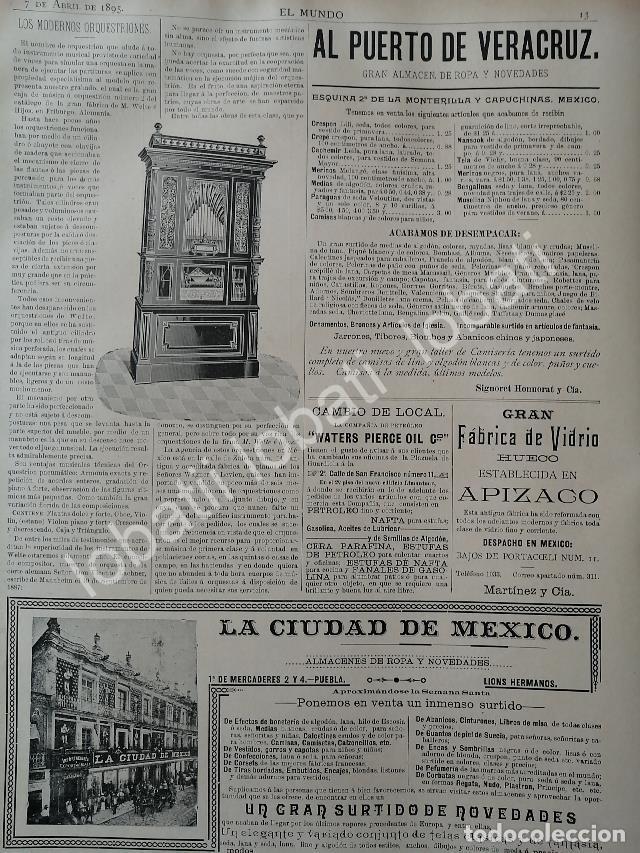 Collectionnisme d'affiches: CARTEL ANTIGUO ORIGINAL DE ORQUESTRION WALTE 1895 DE CASA WAGNER LEVIEN - LOTERIA NACIONAL Y MAS