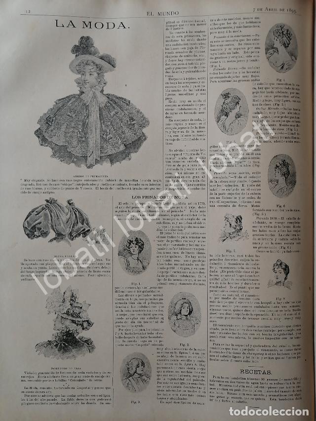 Collectionnisme d'affiches: CARTEL ANTIGUO ORIGINAL DE MODAS DE 1895 PEINADOS Y SOMBREROS