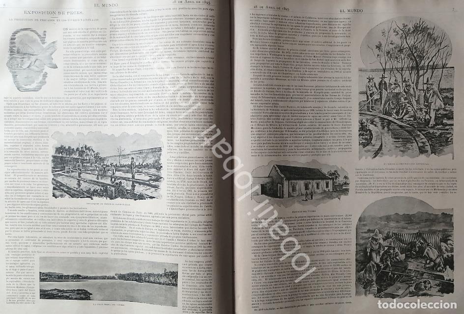 Collectionnisme d'affiches: CARTEL ANTIGUO ORIGINAL DE GRANJA DE CRIA DE PECES EN COYOACAN 1895