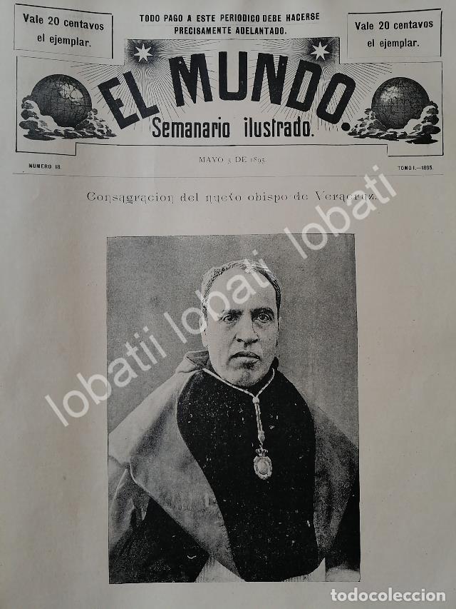 Collectionnisme d'affiches: PORTADA ANTIGUA ORIGINAL 1895 OBISPO. JOAQUIN ARCADIO PAGAZA, VERACRUZ / RLG