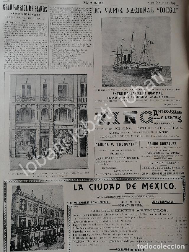 Poster collecting: CARTEL ANTIGUO ORIGINAL DE FABRICA DE PIANOS WAGNER Y LEVIEN 1895 & VAPORES DIEGO ETC