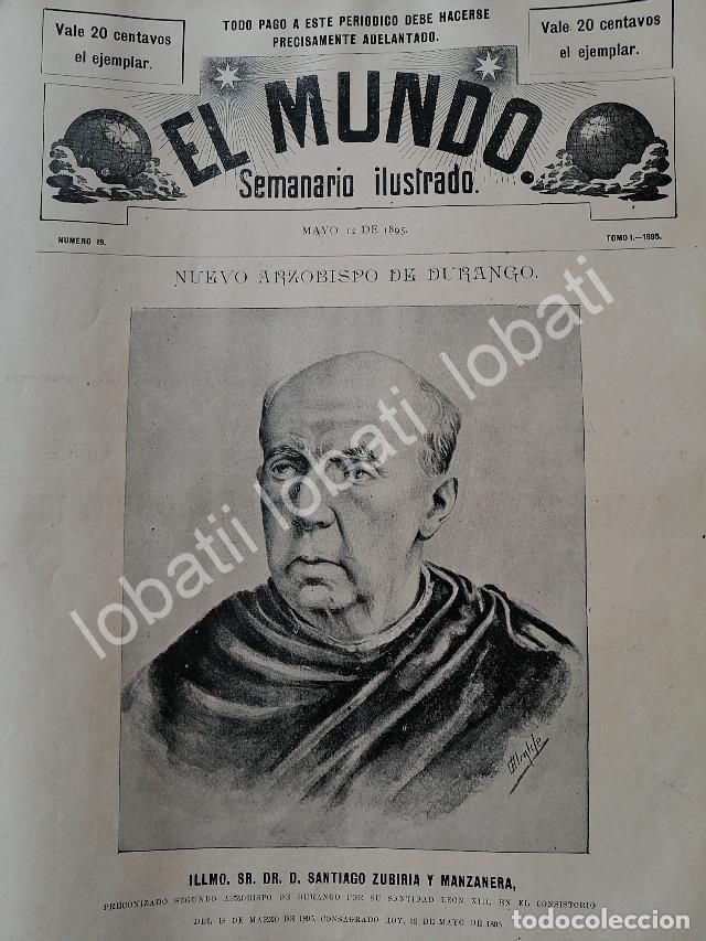 Poster collecting: PORTADA ANTIGUA ORIGINAL 1895 OBISPO. SANTIAGO ZUBIRIA / DIBUJO DE CARLOS ALCALDE RLG