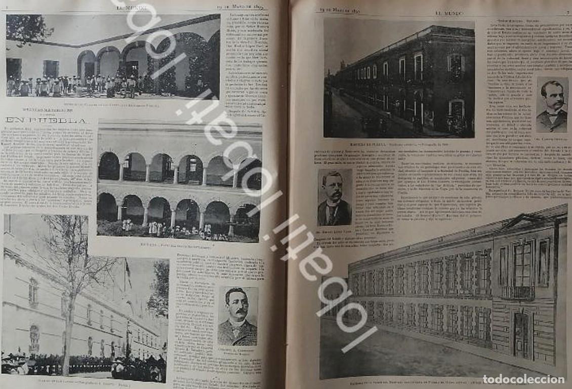 Poster collecting: CARTEL ANTIGUO ORIGINAL DE PUEBLA 1895 SU GOBIERNO, GOBERNANTES Y LUGARES. DIBUJOS DE CARLOS ALCALDE