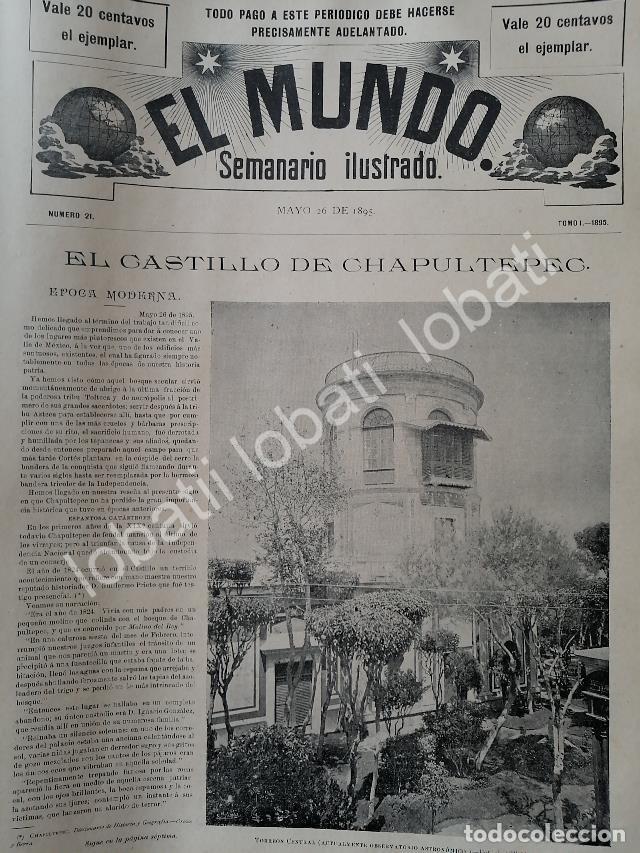 Poster collecting: PORTADA ANTIGUA ORIGINAL 1895 EL CASTILLO DE CHAPULTEPEC