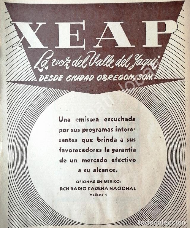 Poster collecting: CARTEL ANTIGUO ORIGINAL DE RADIO DIFUSORA XEAP. CD. OBREGON SONORA 1952 /54