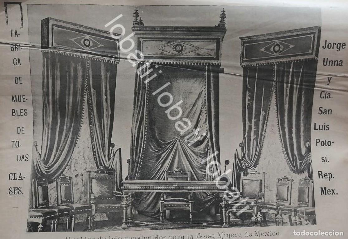 Poster collecting: CARTEL ANTIGUO ORIGINAL DE FABRICA DE MUEBLES MUEBLES JORGE UNNA 1895 Y MAS PROPAGANDAS