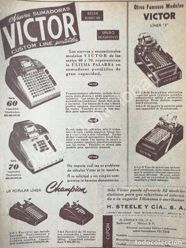 Poster collecting: CARTEL ANTIGUO ORIGINAL DE MAQUINAS SUMADORAS VICTOR 1951 H. STEELE Y CIA. /12