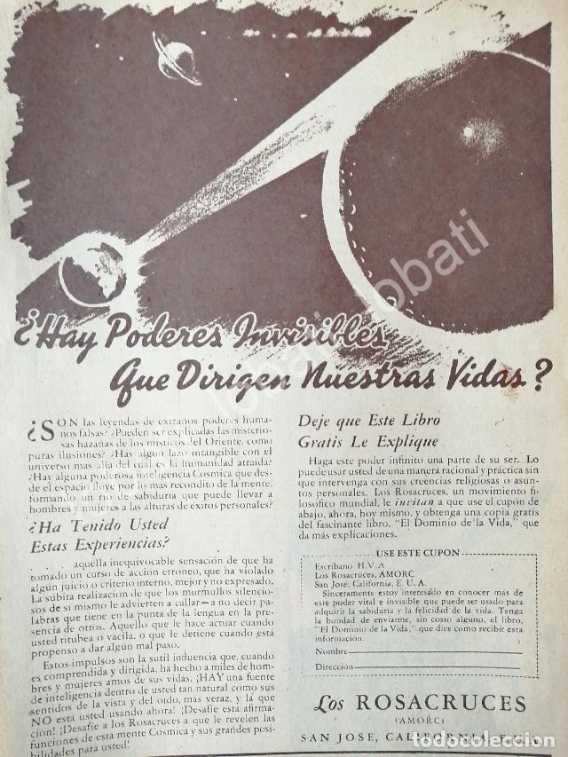 Poster collecting: CARTEL ANTIGUO ORIGINAL DE CAMPA&Ntilde;A DE LOS ROSACRUCES AMORC 1949 /194 / RLG