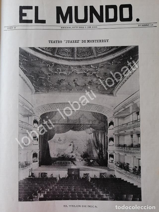 Sammeln von Plakaten: PORTADA ANTIGUA ORIGINAL 1898 INAUGURAN EL TEATRO JUAREZ EN MONTERREY / LDM