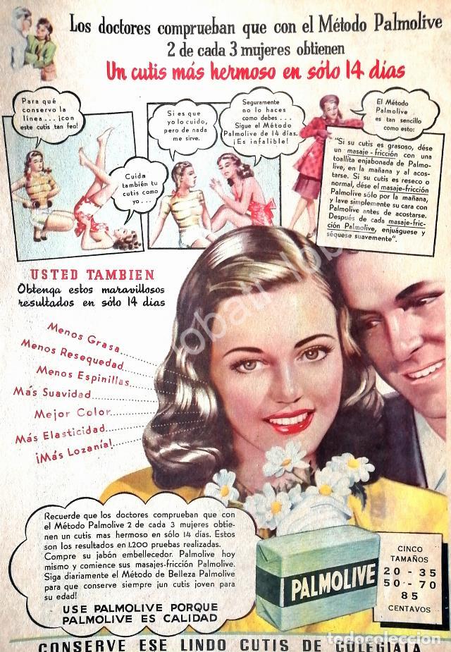 Sammeln von Plakaten: CARTEL ANTIGUO ORIGINAL DE JABON PALMOLIVE 1949 PUBLICIDAD ARTISTICA