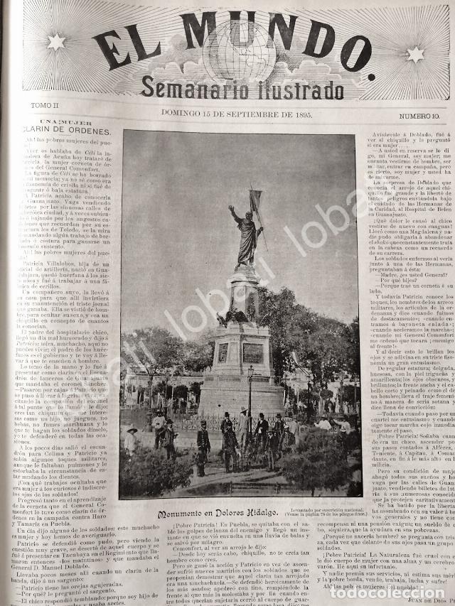 Sammeln von Plakaten: PORTADA ANTIGUA ORIGINAL 1895 INAUGURAN MONUMENTO A HIDALGO