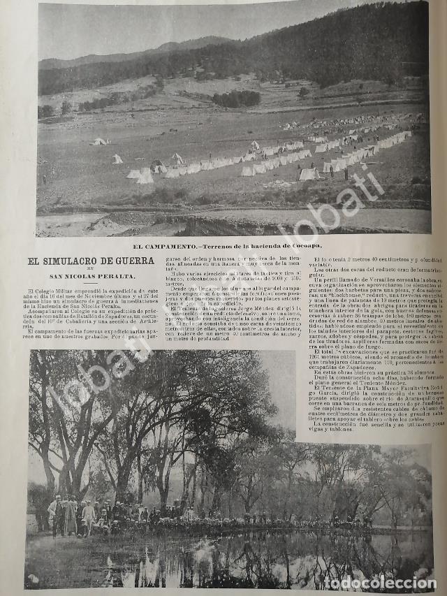 Sammeln von Plakaten: CARTEL ANTIGUO ORIGINAL DE EJERCICIOS MILITARES HACIENDA SAN NICOLAS PERALTA Y OTRAS 1898 / MLT