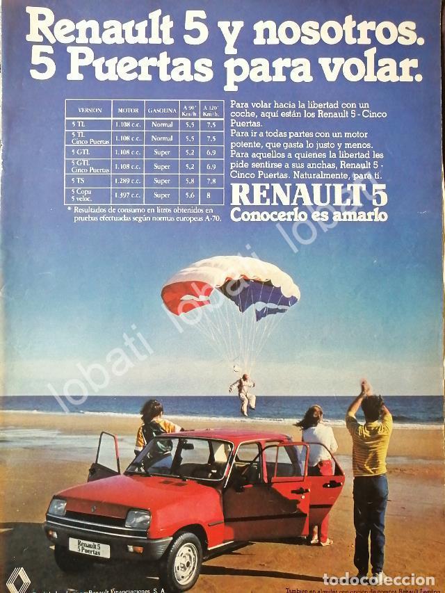 Coleccionismo de carteles: CARTEL ANTIGUO ORIGINAL DE AFICHE DE AUTOS RENAULT 5 ( ZAPATITO) 1981 / 856