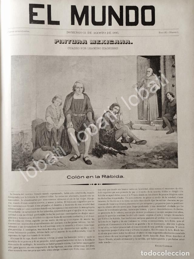 Coleccionismo de carteles: PORTADA ANTIGUA ORIGINAL 1895 DE LEANDRO IZAGUIRRE, CRISTOBAL COLON