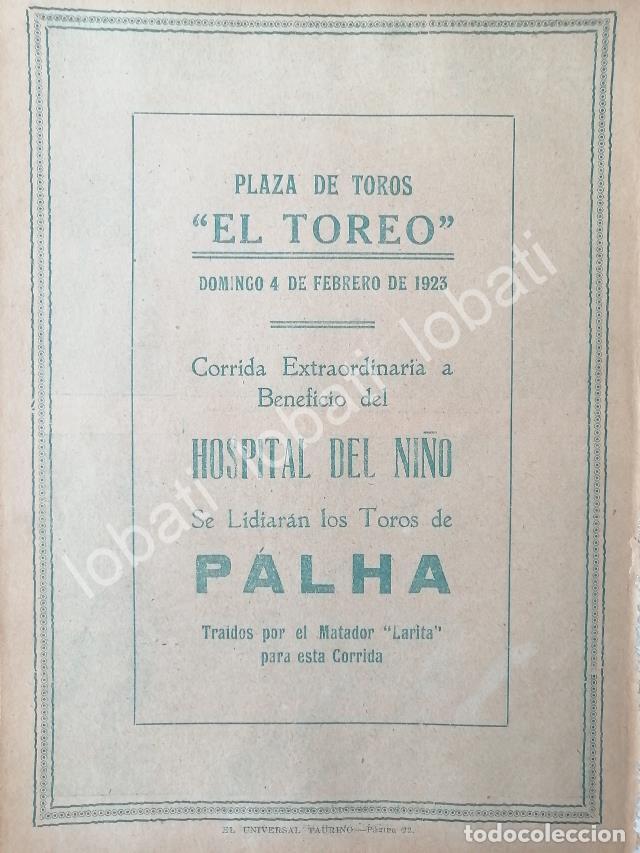 Coleccionismo de carteles: CARTEL ANTIGUO ORIGINAL DE CARTEL PLAZA DE TOROS EL TOREO, 1923 A BENEFICIO /41