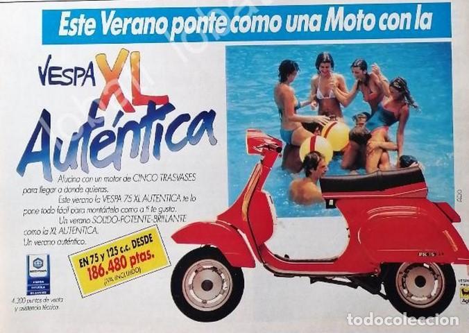 Coleccionismo de carteles: CARTEL ANTIGUO ORIGINAL DE MOTOCICLETAS. MOTONETA VESPA XL 1987