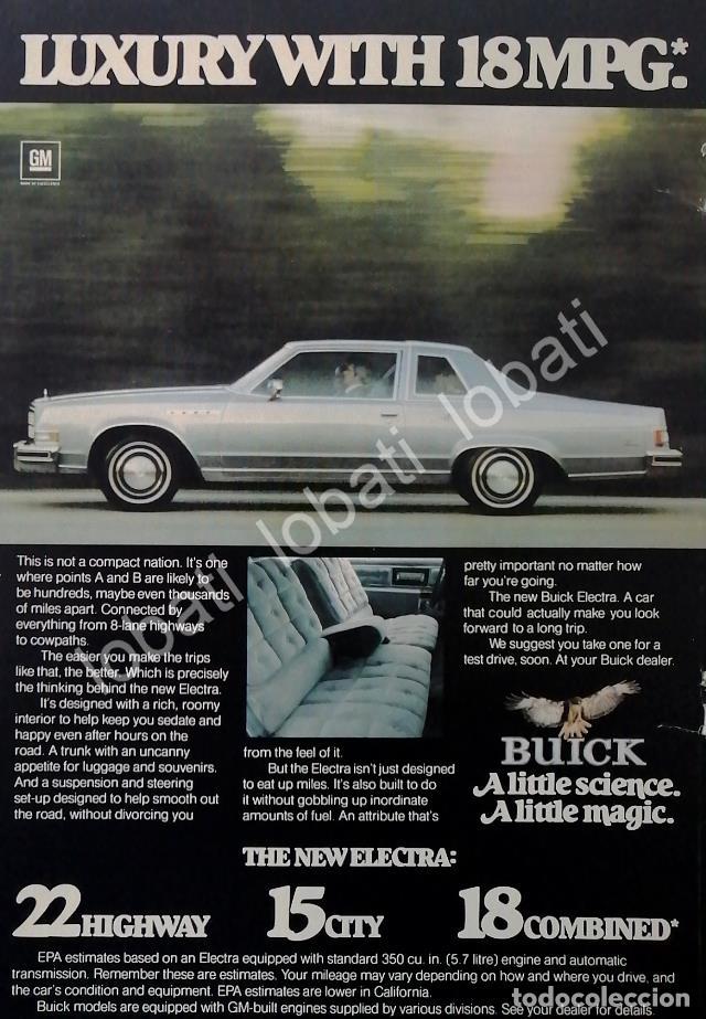 Coleccionismo de carteles: CARTEL ANTIGUO ORIGINAL DE AUTOS CHEVROLET BUICK ELECTRA 1978 /926