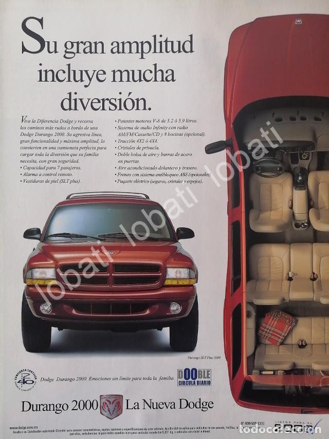 Coleccionismo de carteles: CARTEL ANTIGUO ORIGINAL DE AUTOS. CAMIONETAS CHRYSLER DODGE DURANGO 2000 /946