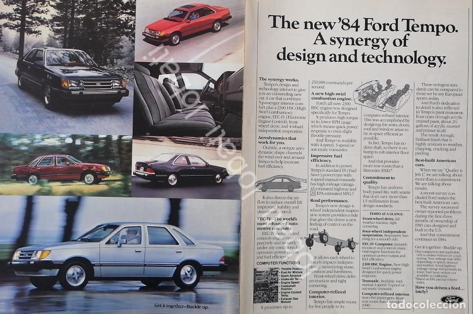 Coleccionismo de carteles: CARTEL ANTIGUO ORIGINAL DE AUTOS FORD TEMPO 1984 (TOPAZ) PRIMERA GENERACION /971