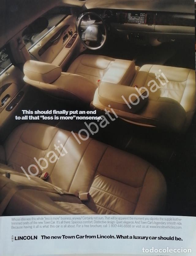 Coleccionismo de carteles: CARTEL ANTIGUO ORIGINAL DE AUTOS LINCOLN TOWN CAR 1999 /979