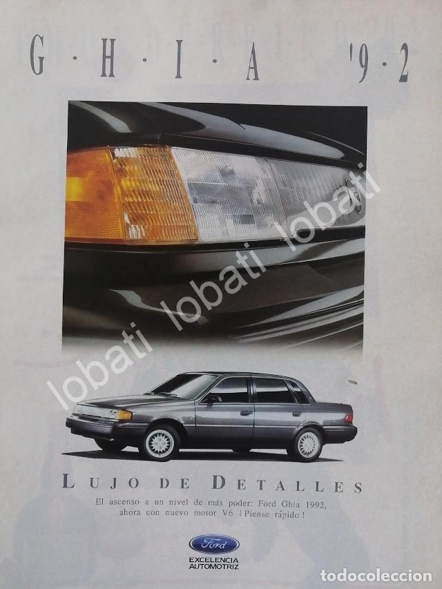 Coleccionismo de carteles: CARTEL ANTIGUO ORIGINAL DE AUTOS FORD GHIA ( TOPAZ ) 1992 /N999