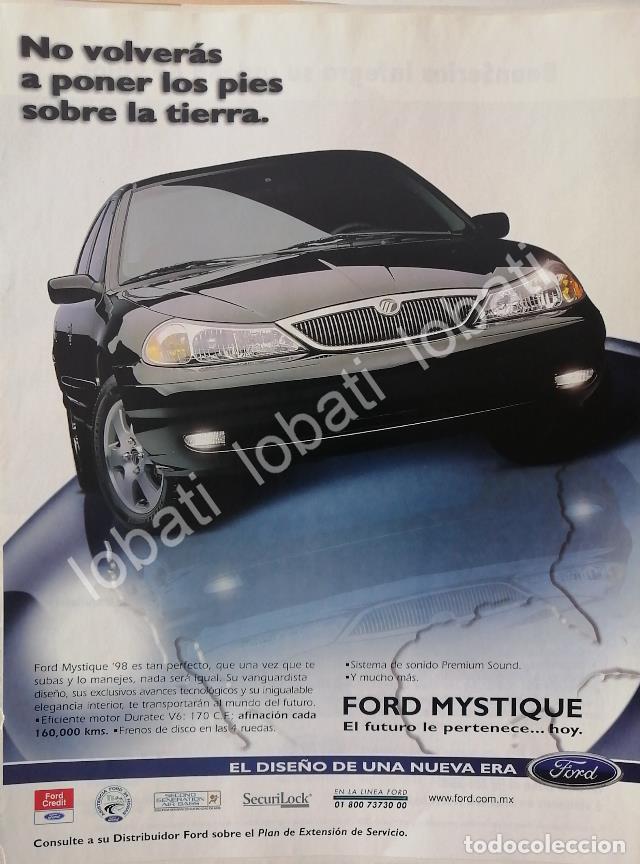 Coleccionismo de carteles: CARTEL ANTIGUO ORIGINAL DE AUTOS FORD MYSTIQUE 1998 /1003