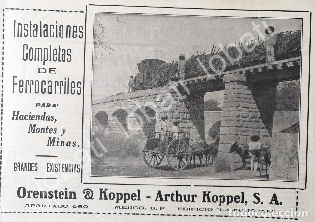 Coleccionismo de carteles: CARTEL ANTIGUO ORIGINAL DE VIAS PARA FERROCARRIL ORENSTEIN & KOPPEL 1912 /238 SUPER RARO