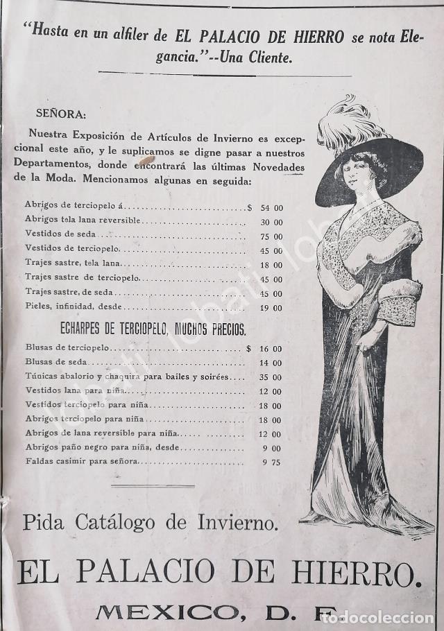 Coleccionismo de carteles: CARTEL ANTIGUO ORIGINAL DE TIENDAS EL PALACIO DE HIERRO 1909 /249
