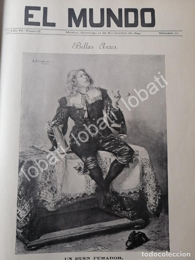 Coleccionismo de carteles: PORTADA ANTIGUA ORIGINAL ARTISTICA DE A. SCHOEDER 1899 EL BUEN FUMADOR