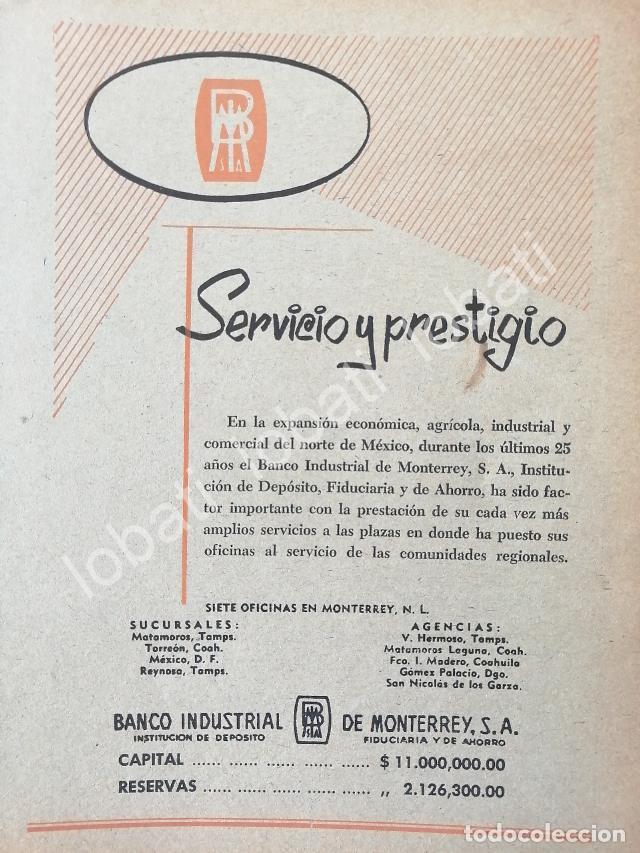 Sammeln von Plakaten: CARTEL ANTIGUO ORIGINAL DE BANCO INDUSTRIAL MONTERREY 1950s /259