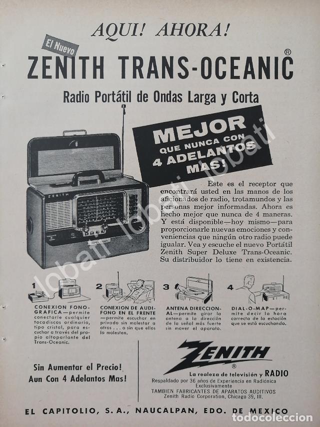 Sammeln von Plakaten: CARTEL ANTIGUO ORIGINAL DE MINI RADIOS ZENITH TRANSOCEANICO 1950s / 278