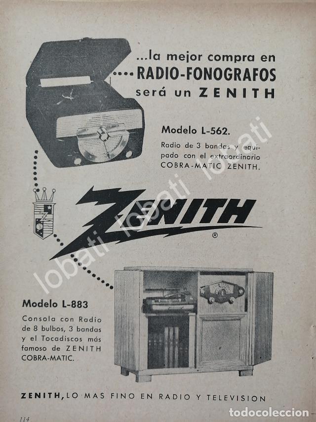Sammeln von Plakaten: CARTEL ANTIGUO ORIGINAL DE MINI TOCADISCO ZENITH 1940s / 283