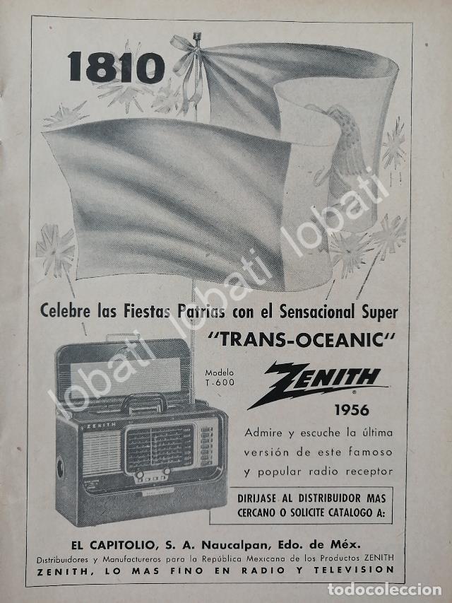 Sammeln von Plakaten: CARTEL ANTIGUO ORIGINAL DE MINI RADIOS ZENITH TRANSOCEANICO 1956 / 284