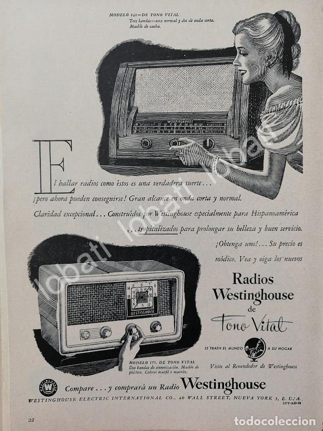 Sammeln von Plakaten: CARTEL ANTIGUO ORIGINAL DE MINI CARTEL RADIOS WESTINGHOUSE 141 & 177 TONO VITAL/ 293