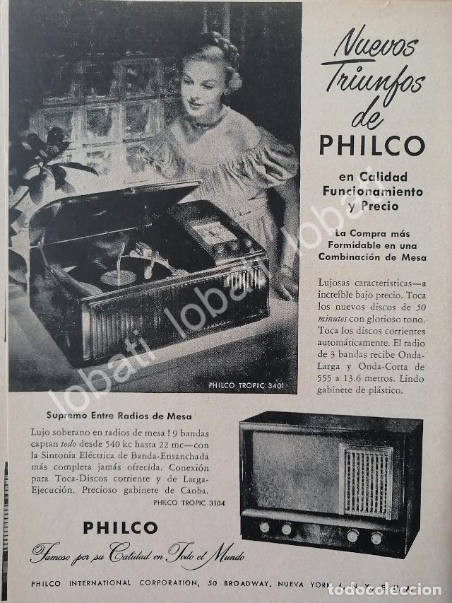 Sammeln von Plakaten: CARTEL ANTIGUO ORIGINAL DE MINI CARTEL RADIOS Y TOCADISCOS PHILCO 1940s/ 290