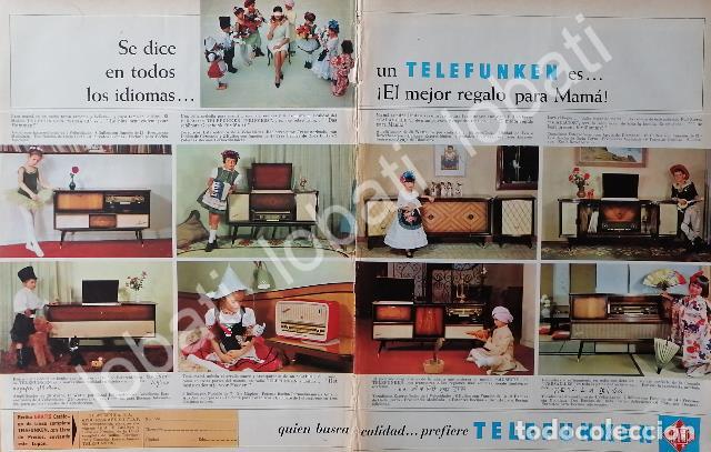 Sammeln von Plakaten: CARTEL ANTIGUO ORIGINAL DE RADIOS, TELEVISORES Y CONSOLAS TELEFUNKEN 1960s /317