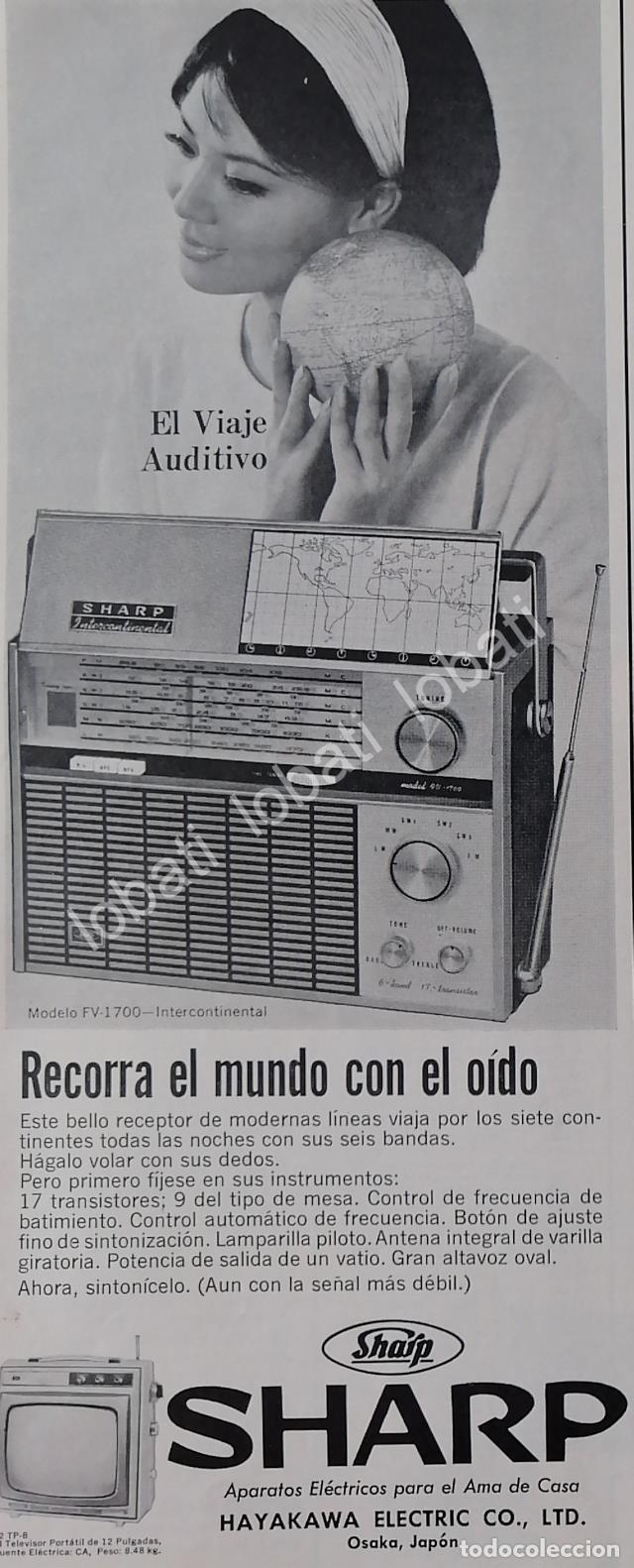 Sammeln von Plakaten: CARTEL ANTIGUO ORIGINAL DE RADIOS SHARP FV-1700 1965 /316