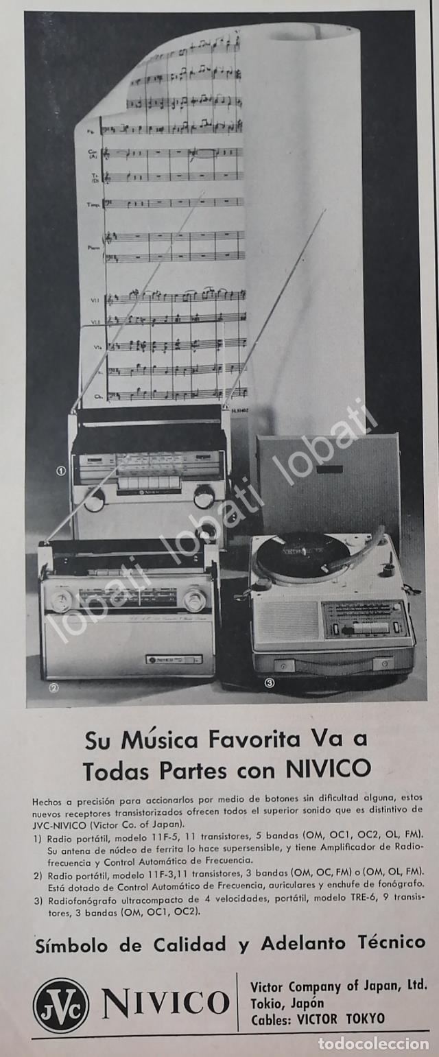 Collectionnisme d'affiches: CARTEL ANTIGUO ORIGINAL DE RADIOS Y TOCADISCOS NIVICO JVC 1963 /354 MUY RARO